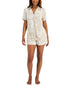Alfani Womens Notch Collar Shorts Pajama Set